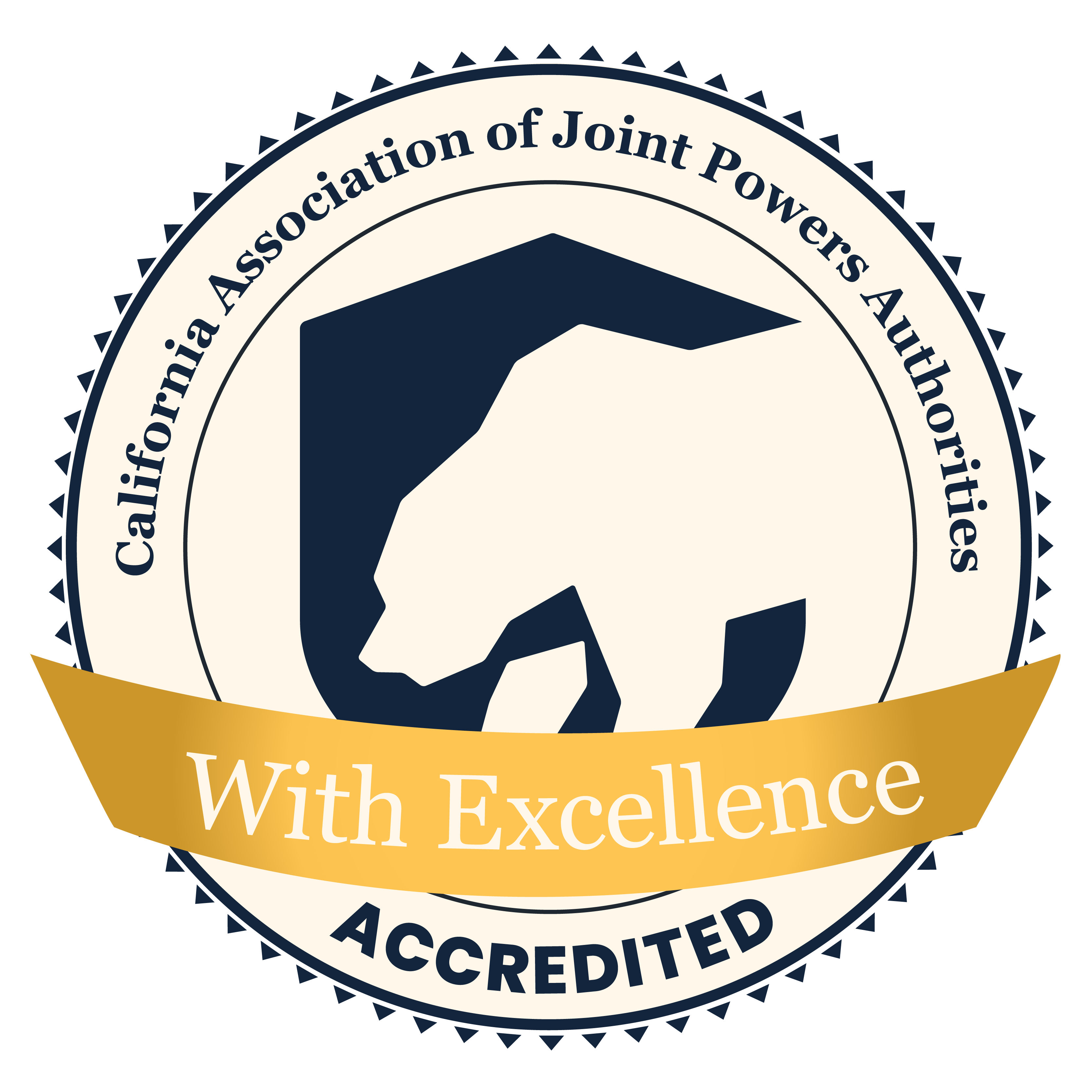 California Association of Joint Powers Authorities Accredited logo - With Excellence designation