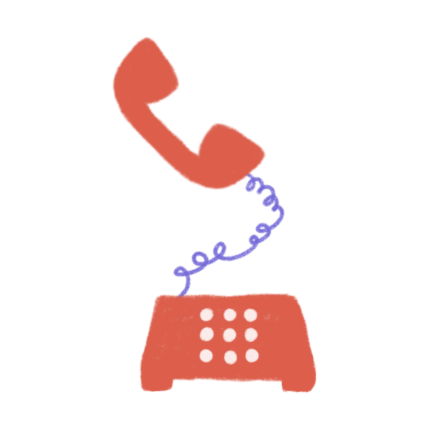 Rotary phone with receiver in calling position
